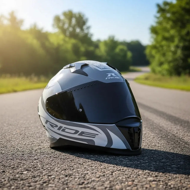Casco Motociclista Track Sc Triade Gris/ Azul L
