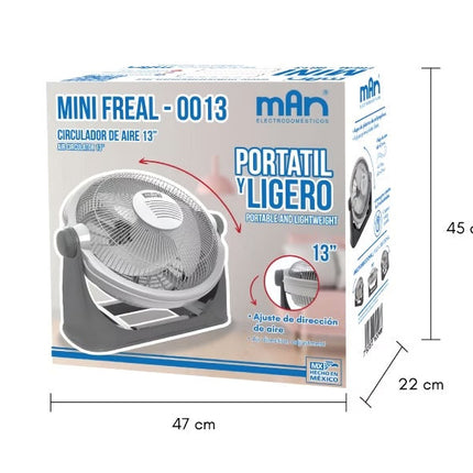 Ventilador Piso Mesa MAN MINIFREAL-0013 13'' 3 aspas 60 W.