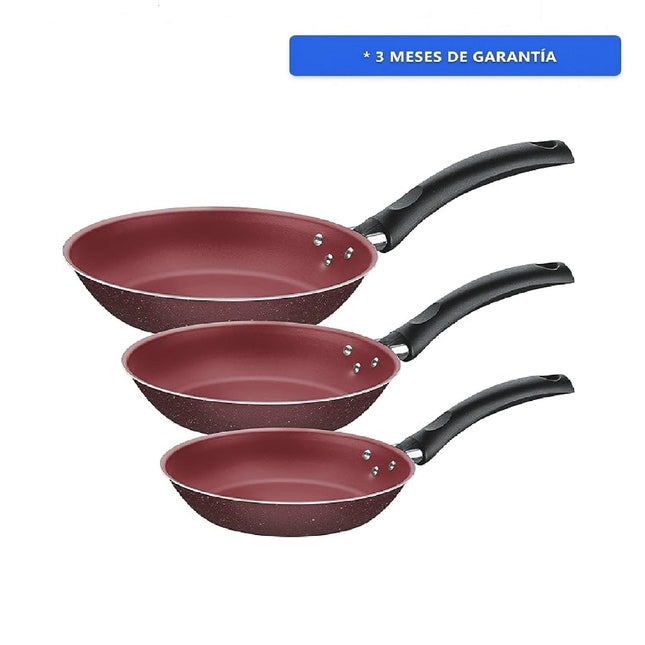 Juego de Sartenes Tramontina 32300487 Turim Rojo