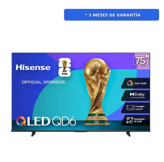 Pantalla Hisense 75QD6QV 75'' Smart TV 4K UHD