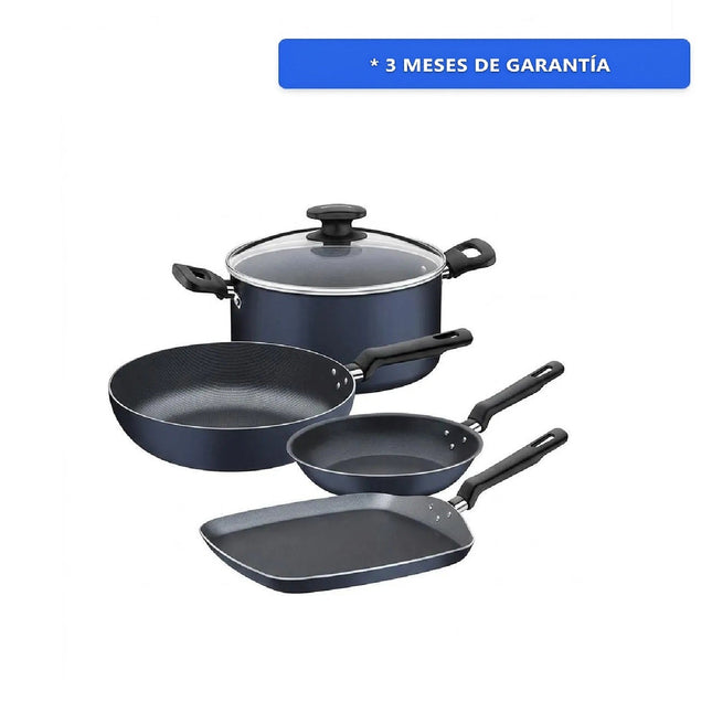 Bateria Cocina Tramontina 32300464 Malta 5 Piezas Azul