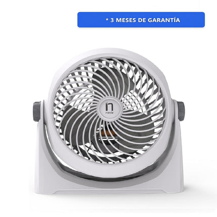Ventilador Navia CEN-1010 Escritorio o Piso 10"3 Vel Cabezal 360° Silencioso y Potente Gris