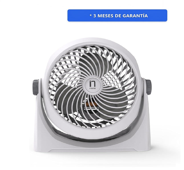 Ventilador Navia CEN-1010 Escritorio o Piso 10"3 Vel Cabezal 360° Silencioso y Potente Gris