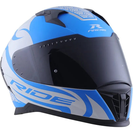Casco Motociclista Track Sc Triade Gris/ Azul L