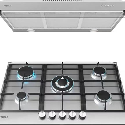 Paquete de Campana + Parrilla a Gas Teka Duetto Deluxe 75 (CPX 84220 KCL / GBS 7531 DIB3 BK)