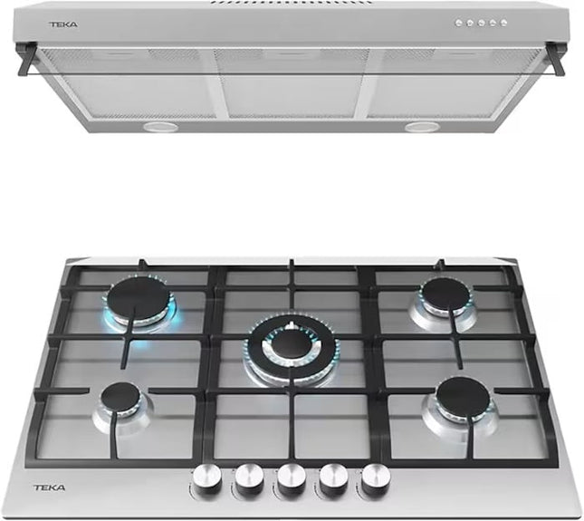 Paquete de Campana + Parrilla a Gas Teka Duetto Deluxe 75 (CPX 84220 KCL / GBS 7531 DIB3 BK)