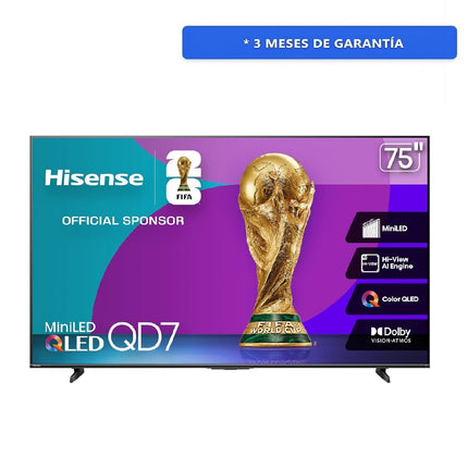 Pantalla Hisense 75QD7QFM 75'' Mini-LED Smart Fire TV UHD 4K,Control Remoto por Voz