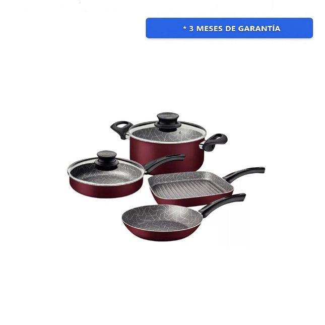 Batería de cocina Tramontina 27899478  6 Piezas Atlantic Roja
