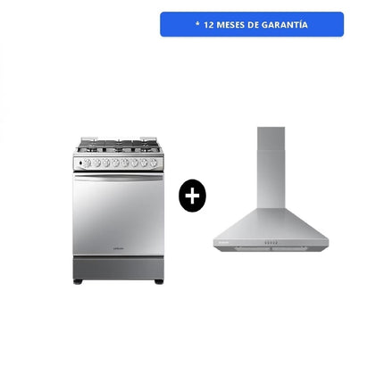COMBO ESTUFA 30" (NX52T5412MS/AX) Y CAMPANA 30" (NK30R5000WS/AX) ACERO INOX SAMSUNG