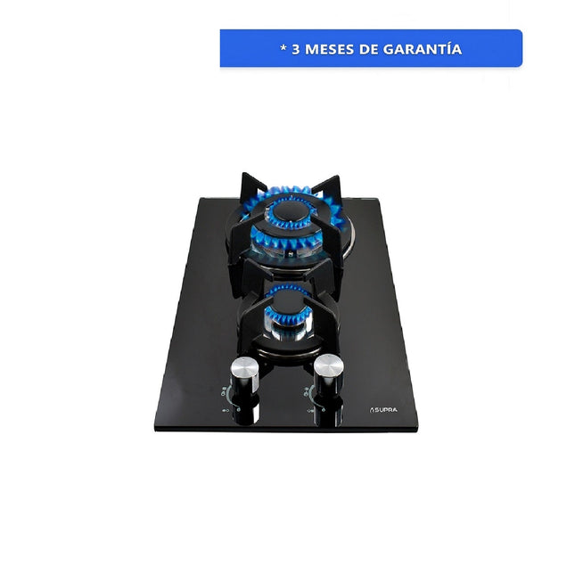 Parrilla de gas DOMINO GLASS Empotrable 2 Quemadores Acero Inoxidable
