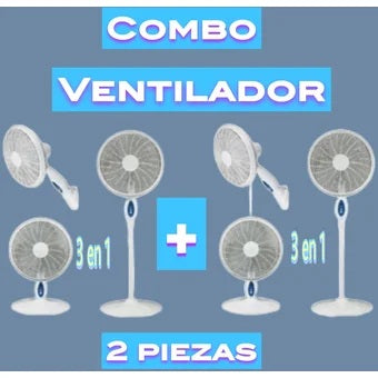 Combo Ventilador 2pz Mytek 3123 3 en 1 de 16’’ blanco 2pz