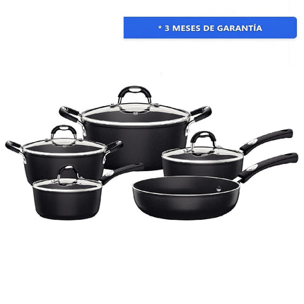 Batería Tramontina 28799002 Mónaco Starflon Premium 9 Pzs Negro (SIRVE PARA INDUCCION)