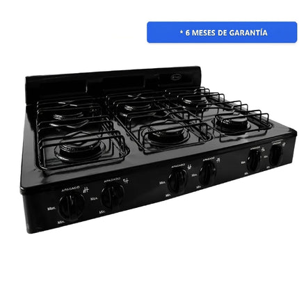 Parrilla Fraga P330 A Gas 6 Quemadores Porcelanizada Negro