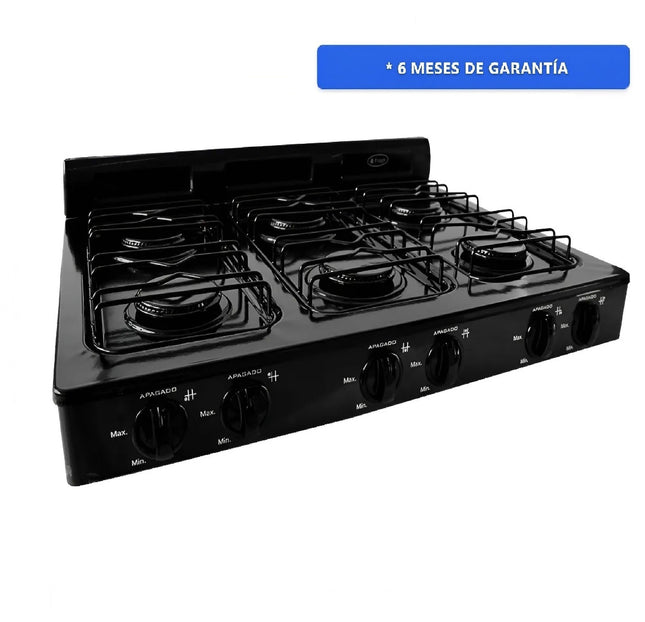 Parrilla Fraga P330 A Gas 6 Quemadores Porcelanizada Negro