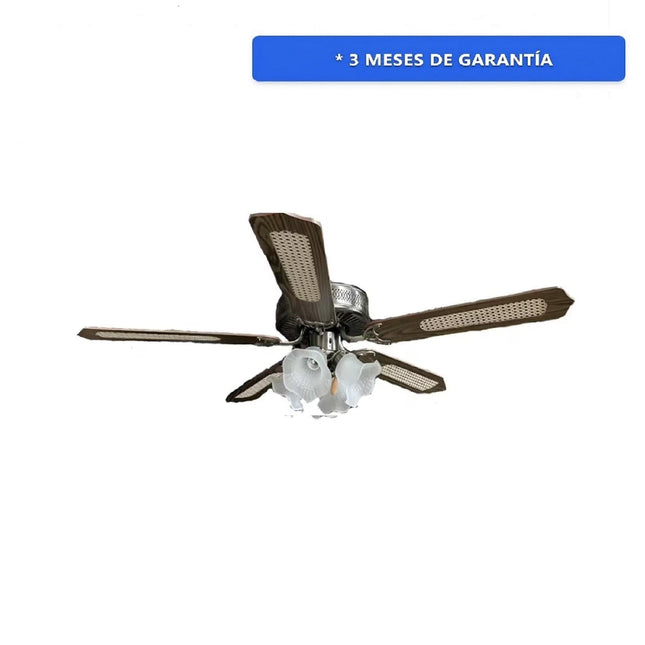 Ventilador de Techo Apolo A52AC5L4C A 52" P/ Interior Antiguo Café