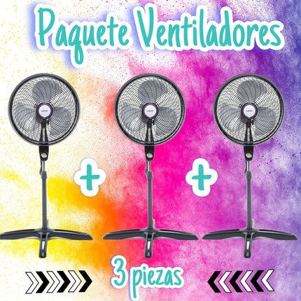 Paquete Ventiladores 3 pz Z FAN 3388 Pedestal 16" Industrial
