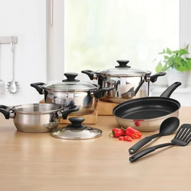Batería de Cocina Tramontina sirve tambien en INDUCCION 9p Acero Inox