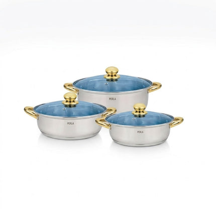 Bateria de Cocina Perla Maribel S017 6 piezas Acero Inox