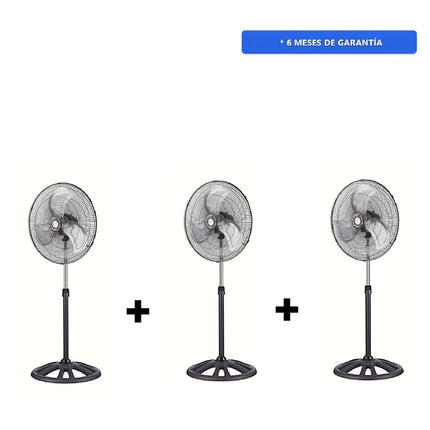 Paquete 3x Ventilador De Pedestal Mytek 3397 Parrilla/aspas Metal 18''