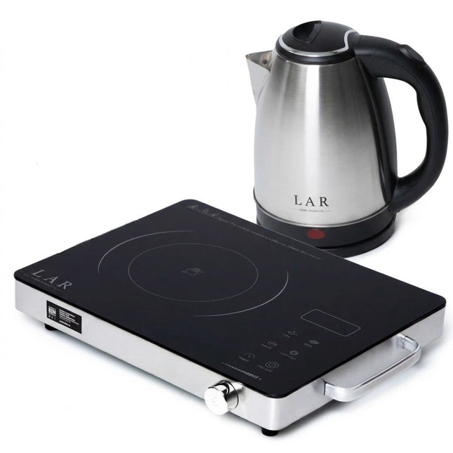 Combo Parrilla Eléctrica Fussion LARLB-0004 de 1000W 5 Niveles *NO ES DE INDUCCIÓN* + Hervidor electrico LAR LARLB-0005 Capacidad de 1.5L 900w