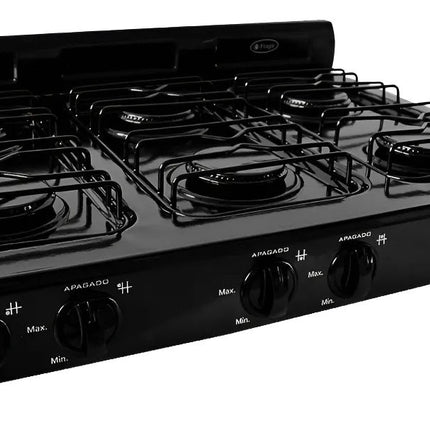 Parrilla Fraga P330 A Gas 6 Quemadores Porcelanizada Negro