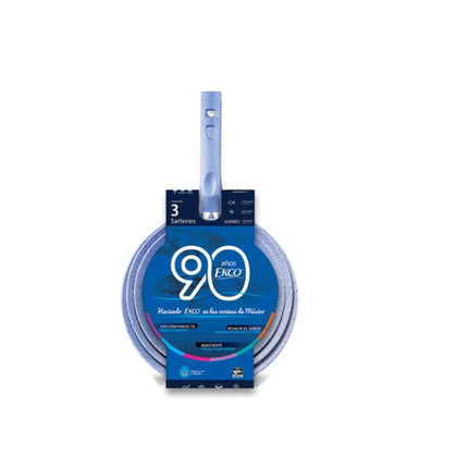 Juego de Sartenes Antiadherentes Ekco 70010095 90 Años Aluminio 3 pz Azul