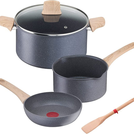Batería T-Fal G2669182CD 5 PZS Natural Force Efecto Piedra
