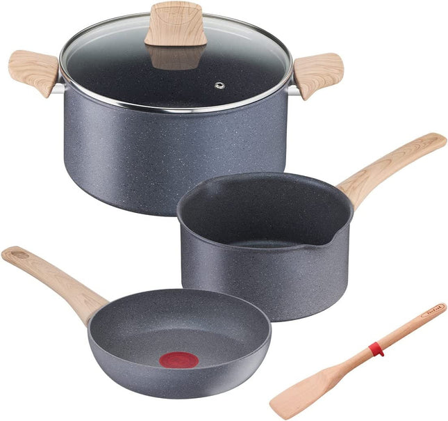 Batería T-Fal G2669182CD 5 PZS Natural Force Efecto Piedra
