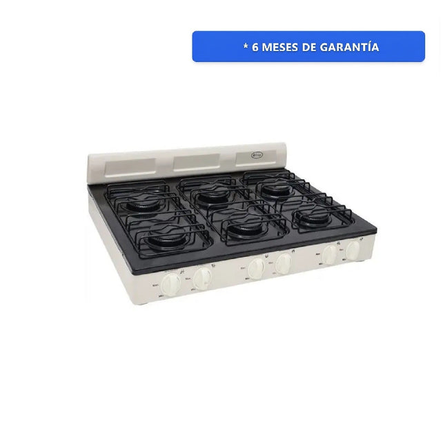 Parrilla Fraga P330 A Gas 6 Quemadores Porcelanizada Negro Almendra
