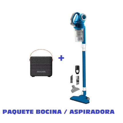 PAQUETE Aspiradora Stick Vac Lyra SVM-157 + Bocina Portátil AIWA IPX4 AWS70BTB Bluetooth