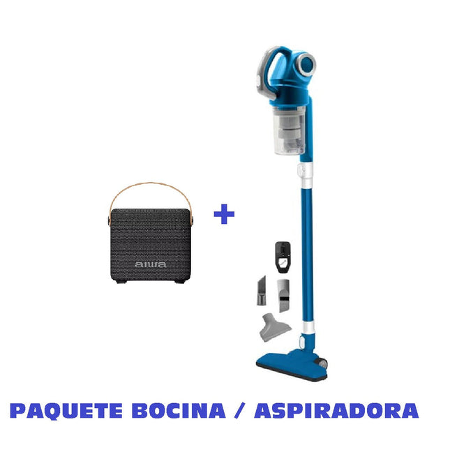 PAQUETE Aspiradora Stick Vac Lyra SVM-157 + Bocina Portátil AIWA IPX4 AWS70BTB Bluetooth