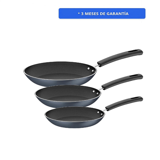 Juego de sartenes Tramontina Sicília 27899330 en aluminio azul 3 piezas