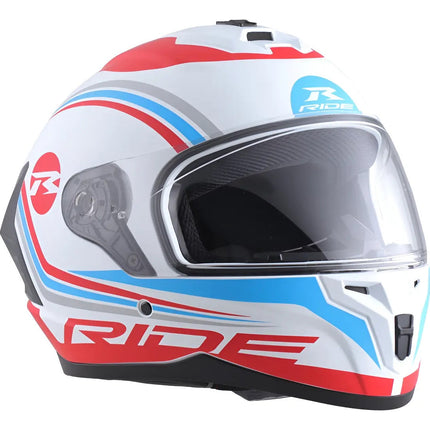 Casco Motociclista Integral Track El Fearless Bco/ Rj Xl
