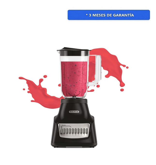 Licuadora Taurus GRANDEUR NEG Plástico 1.25 L 10 Vel Potente Motor 500 W Cuchillas Desmontables de Acero Inoxidable