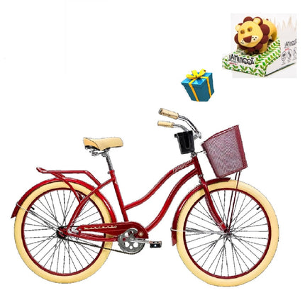Bicicleta Mercurio Cruiser Retro Salpicaderas R26 Rojo Mediano + Luz de REGALO