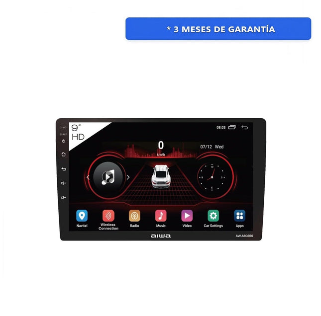 Autoestereo AIWA AW-A802BS Pantalla 9'' USB/BT Negro