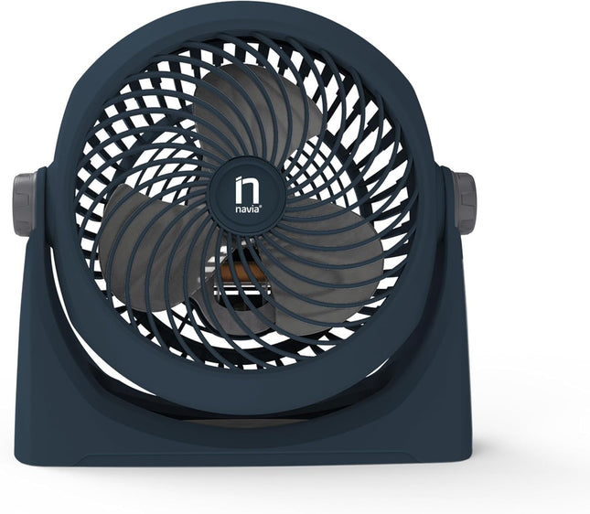 Ventilador Navia CEN-1010 Escritorio o Piso 10"3 Vel Cabezal 360° Silencioso y Potente Azul Marino