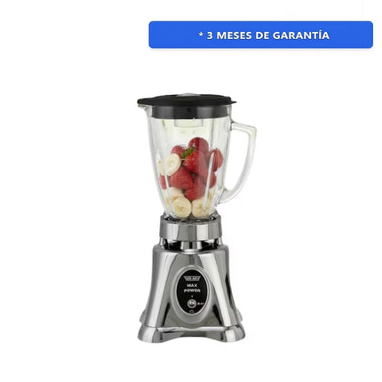 Licuadora Turmix MAX PWR CROM 1000 Watts Vaso Vidrio 1.5Lt Plateado