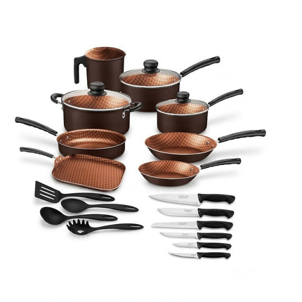 Bateria Tramontina 27899479 Starflon Negra 21 piezas + Cuchillo de regalo