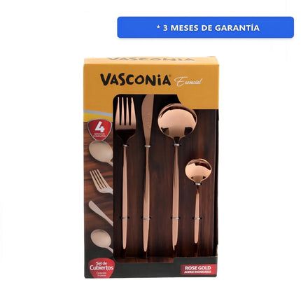 Juego De Cubiertos Vasconia ESENCIAL 16R Esencial Rose Gold 16pzas