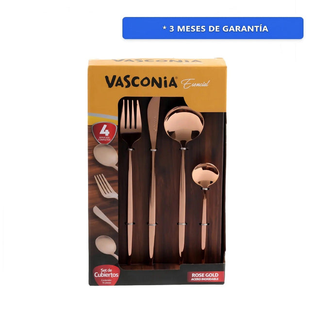 Juego De Cubiertos Vasconia ESENCIAL 16R Esencial Rose Gold 16pzas