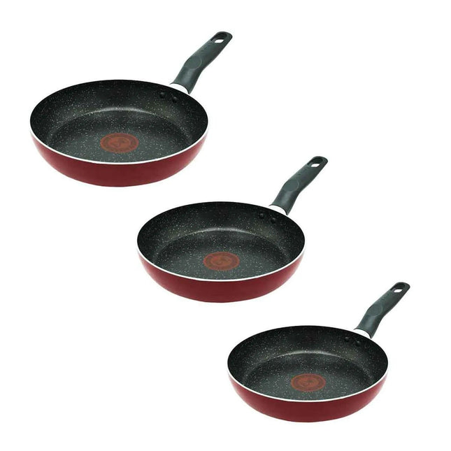 Juego de Sartenes T-Fal 0233900 3 PIEZAS DAI LY STONE Rojo
