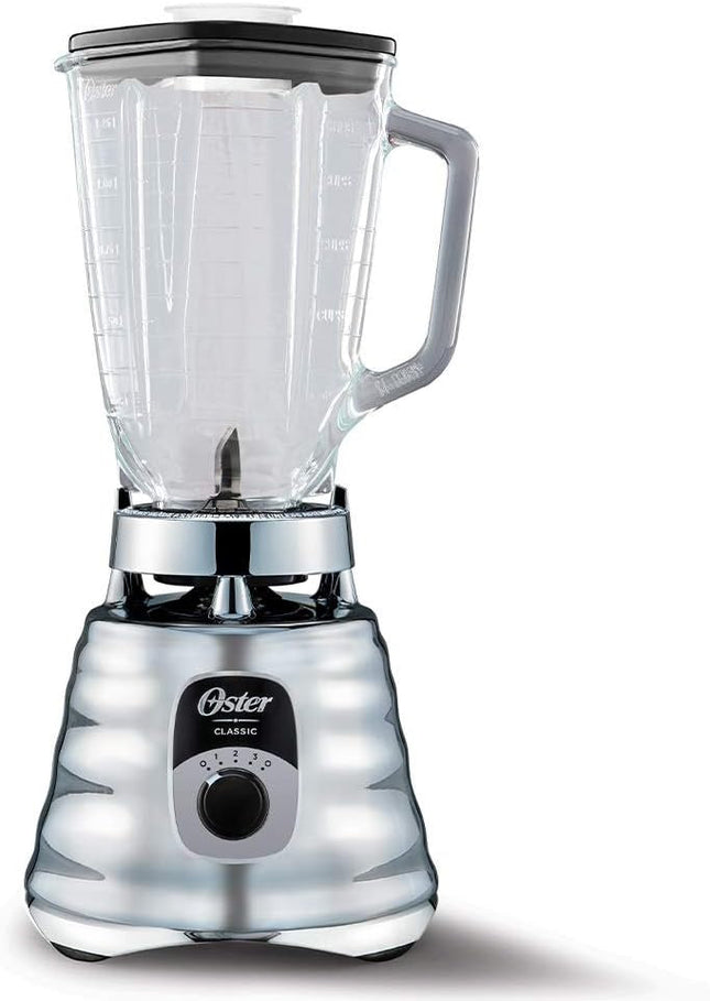 Licuadora Oster BLST4655013 Clásica Cromada con Perilla Ergonómica 3 Vel