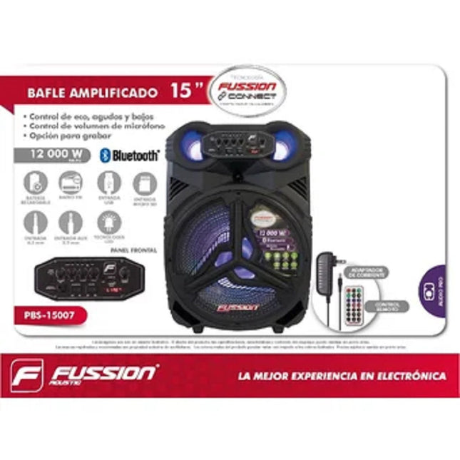 BAFLE AMPLIFICADO 15” FUSSION MOD. PBS-15007