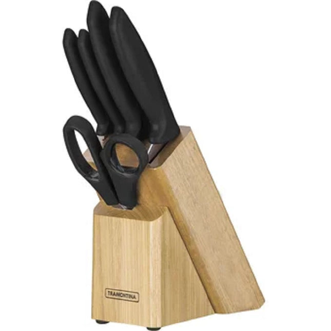Juego cuchillos Tramontina 23498015 6 pzas con base de madera