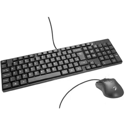 Kit de teclado Mitzu 18-8323 multimedia texturizado y mouse Alambrico