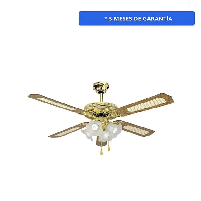 Ventilador de Techo Apolo A52AC5L4C D 52" Dorado