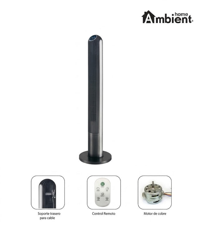 Ventilador de Torre HOME AMBIENT Romo Plata