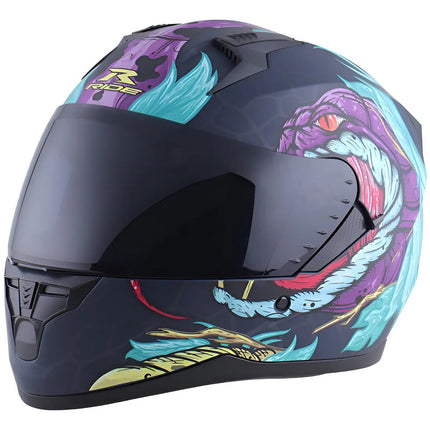 Casco Motociclista Integral Track Hr Beastic Ngo/ver L