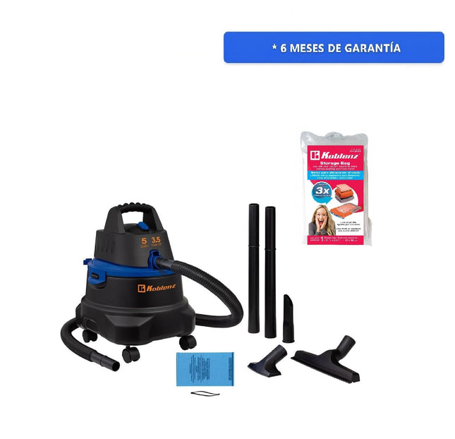 Aspiradora Multiusos Koblenz WD-5 MA Azul 5 galones + Bolsa de vacío para Almacenar de regalo
